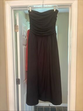 NWT - LOFT Black Strapless Ruched Bodice Maxi Dress